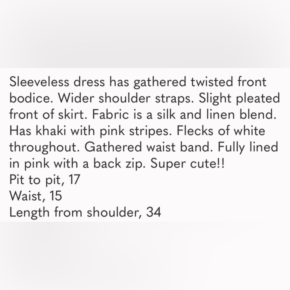 NWT Pink gold silk linen pleated bust NANETTE LEPORE dress knee length 6 - Picture 7 of 12